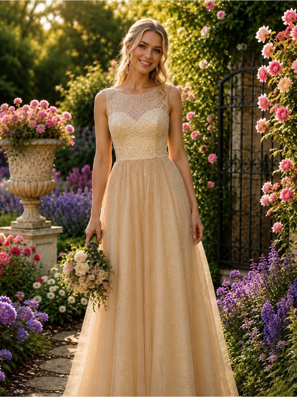 Beaded Princess Wedding Dress